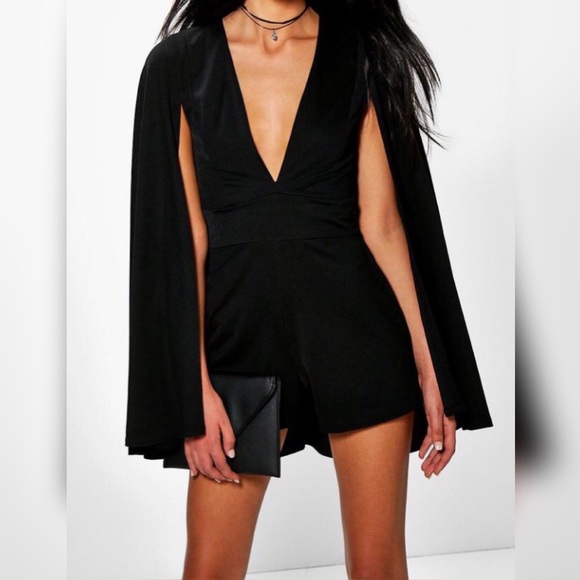 Boohoo Pants - Cape Style Playsuit