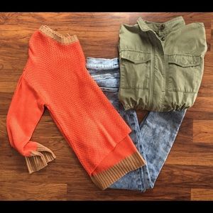 ✖️✖️Blu Pepper Coral/Tan Sweater 🌻