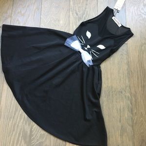 Black cat dress NWT