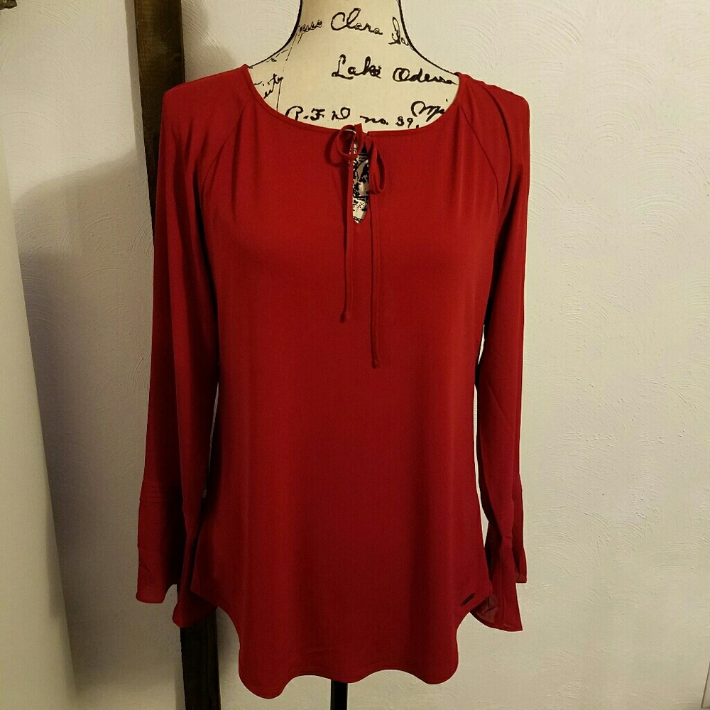 Tahari Red Blouse