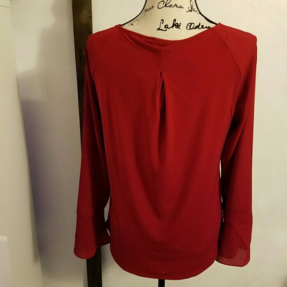 Tahari Red Blouse - Picture 5 of 6