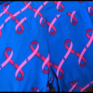 LulaRoe Pink Ribbon breast cancer leggings unicorn