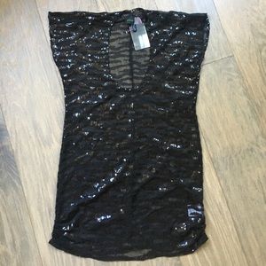 Scoop neck sequined tunic NWT