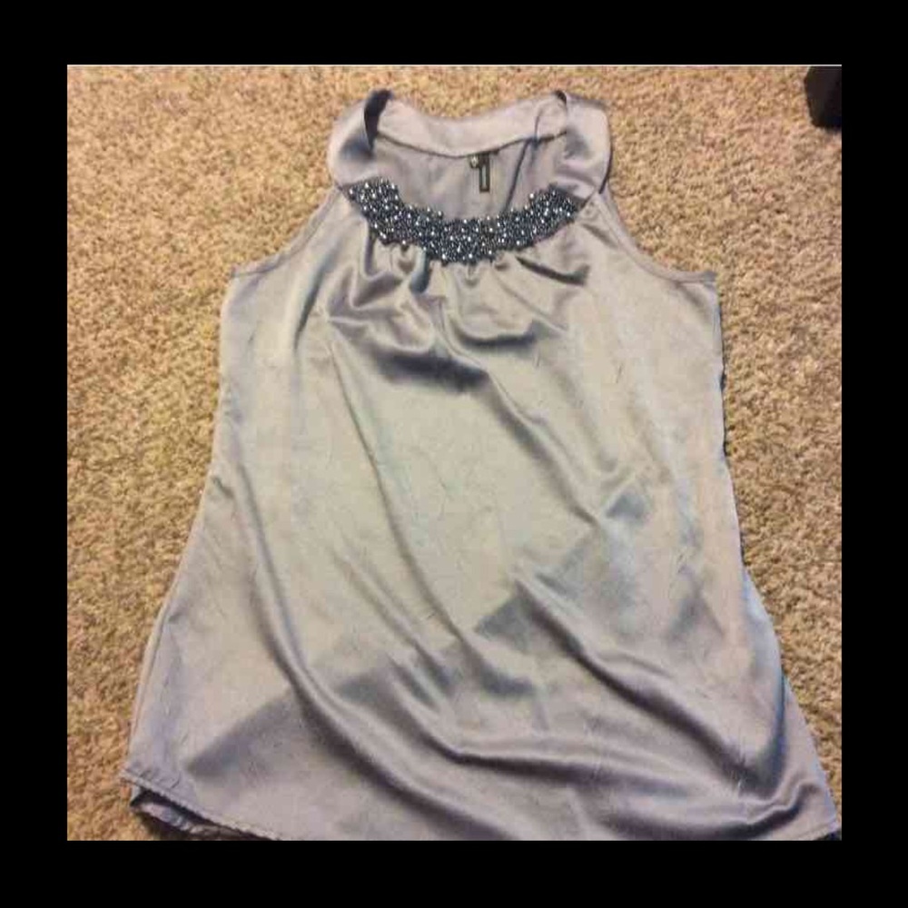 Maurice's gray beaded tank