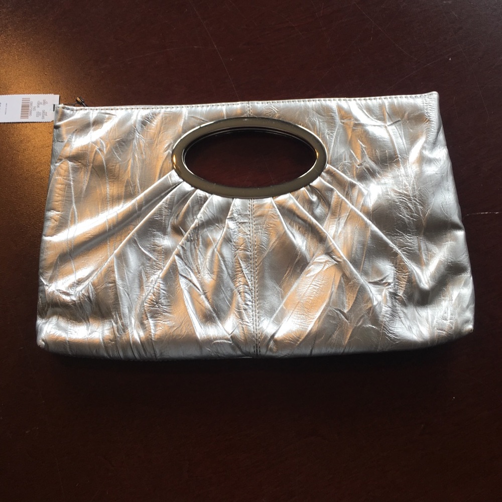 We moms Silver Clutch - Brand New w/Tags