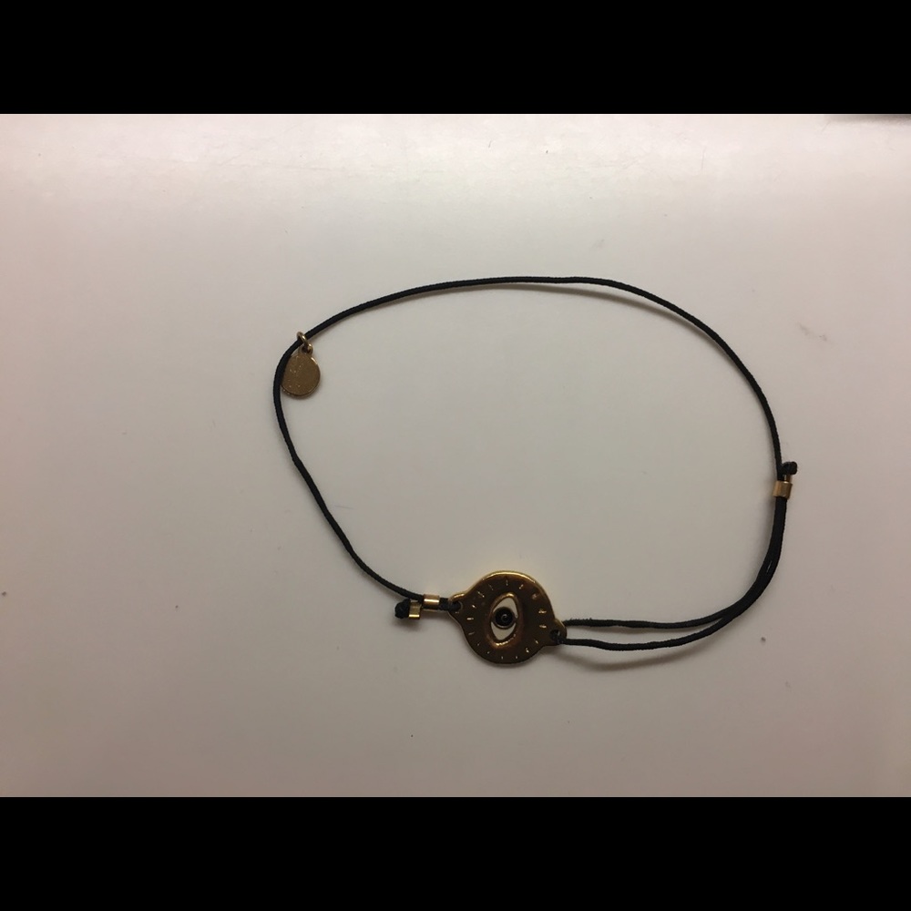 EVIL EYE Gold Plated Bracelet. Safety Charm!