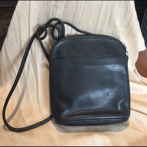 Fossil Black Leather Cross Body Bag