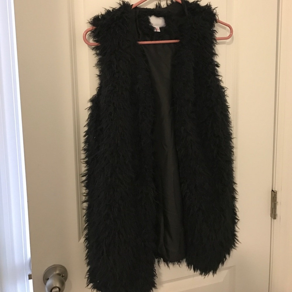 Black fur vest