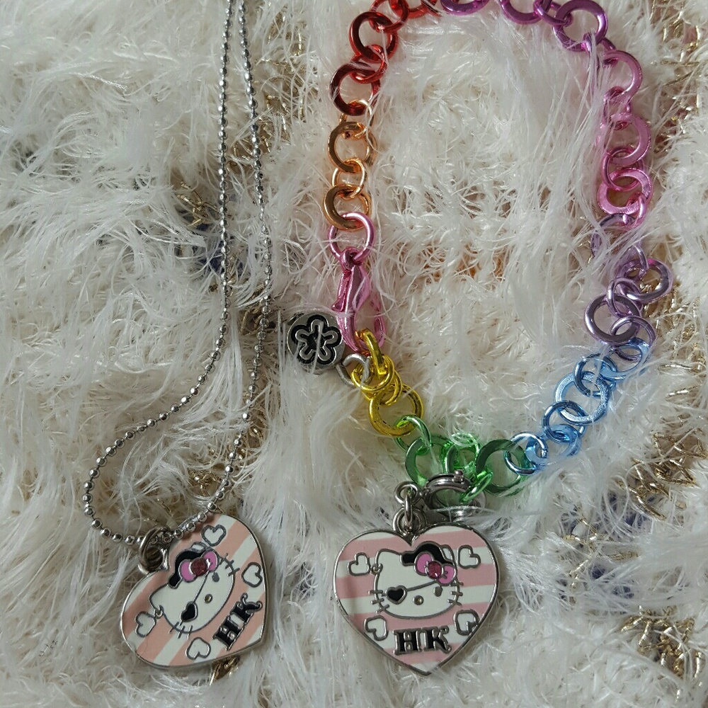 SOLD.  Hello Kitty Necklace and Bracelet Set