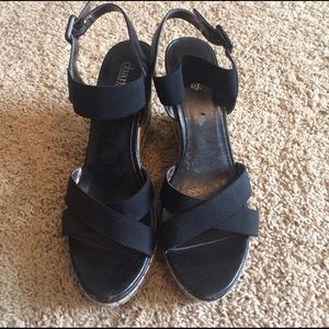 Charles by Charles David Black Tan wedge size 9.5
