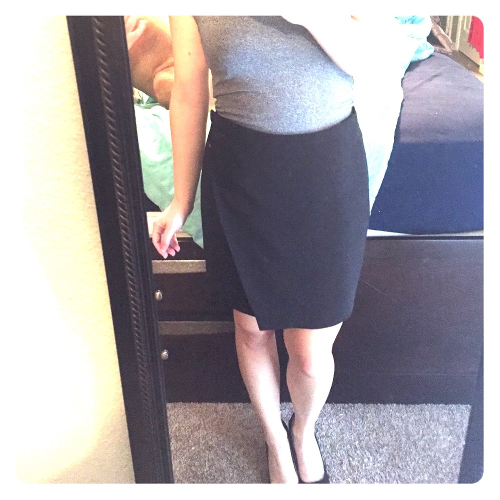 J. Crew Black Wrap Skirt