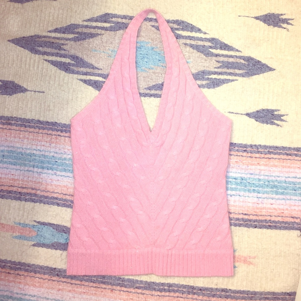 RL pink cashmere halter