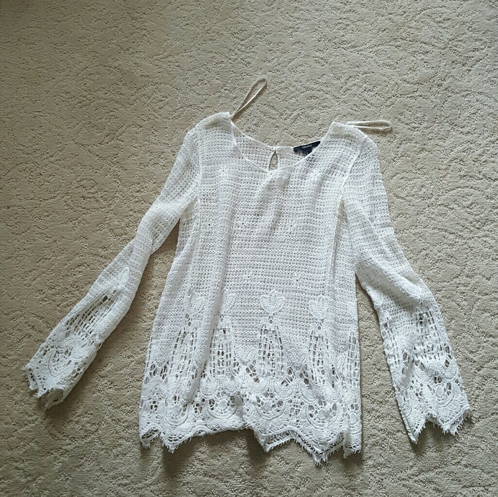 White crochet blouse