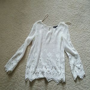 White crochet blouse