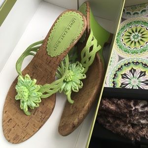 Lower East Side Green Flower Heels