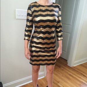 Gianni Bini Long Sleeve Sequined Dress