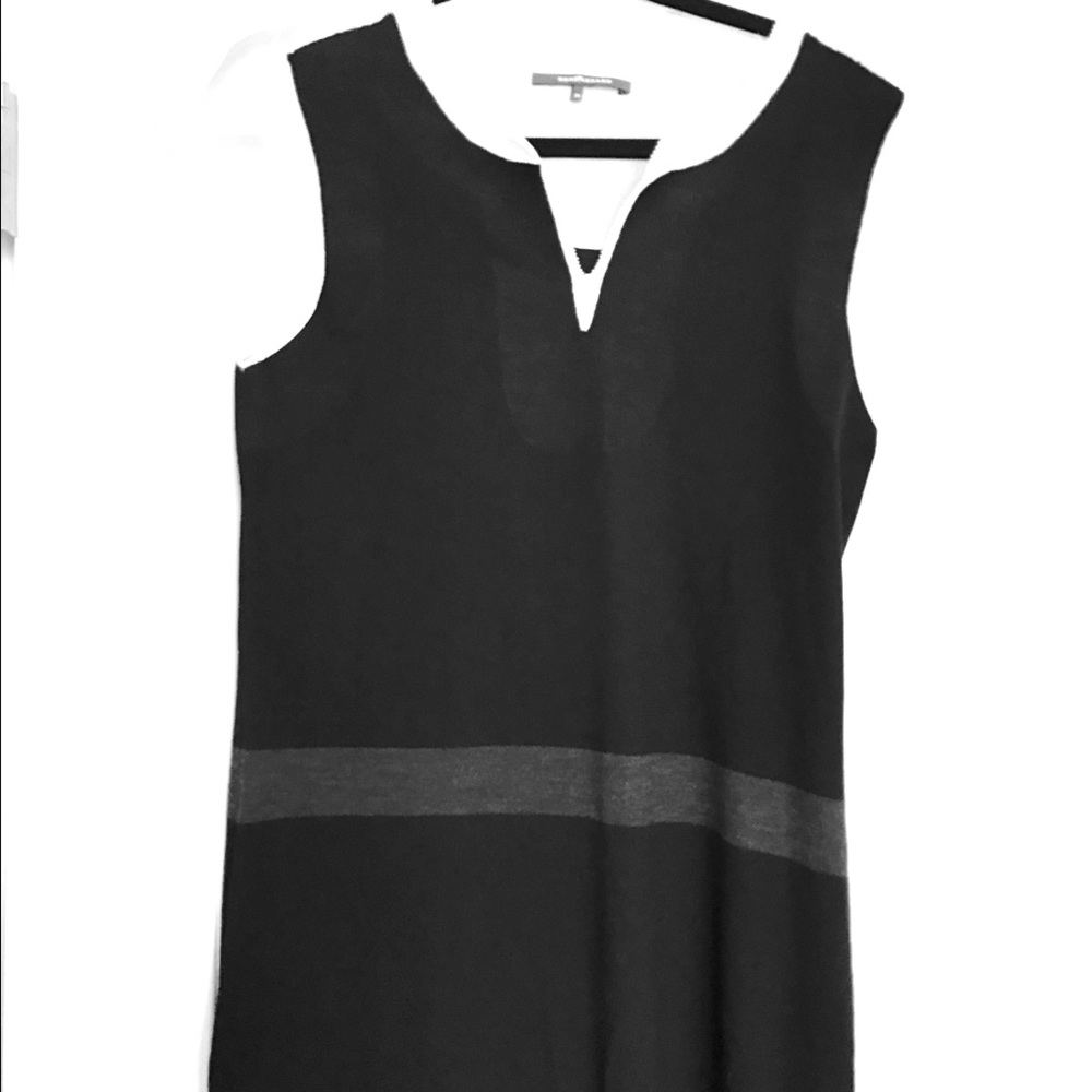 Black dress with pink silk accents