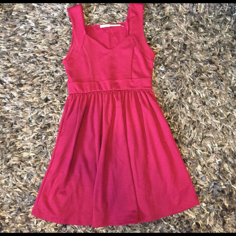 UO Kimchi Blue deep magenta A-line dress