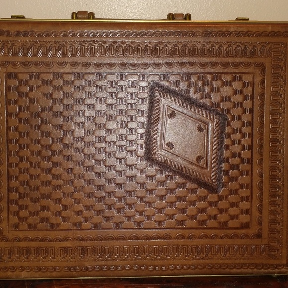 Aztec Hand Crafted Leather Briefcase 1960's - Picture 2 of 3