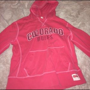 Pink Colorado Buffs hoodie.