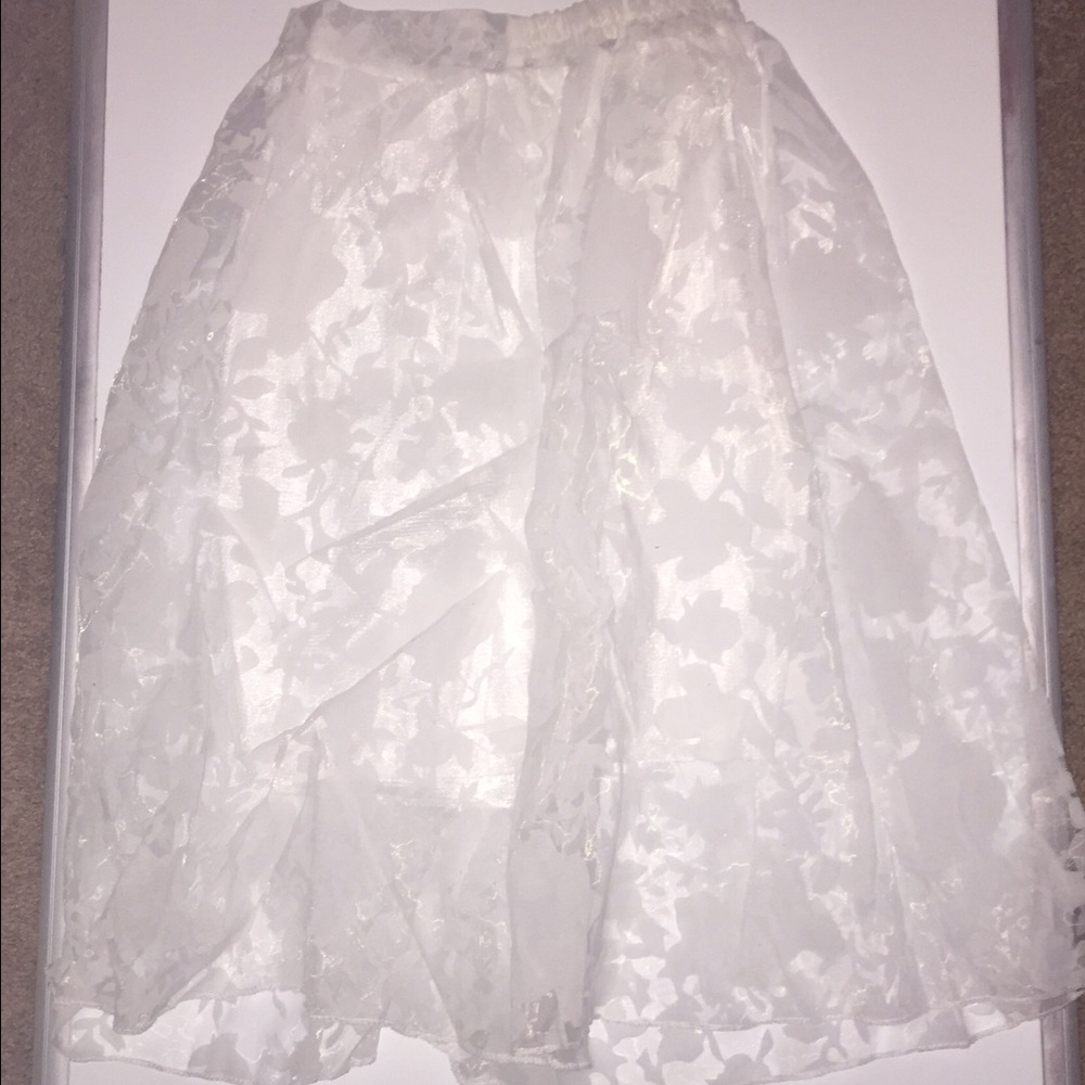 White Layered Maxi Dress Skirt