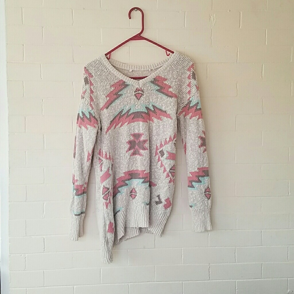 Slouchy Asymmetrical Tribal Sweater