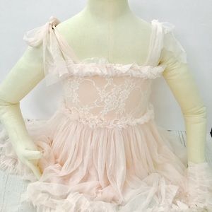 Beautiful blush pink lace dress, shabby chic girl