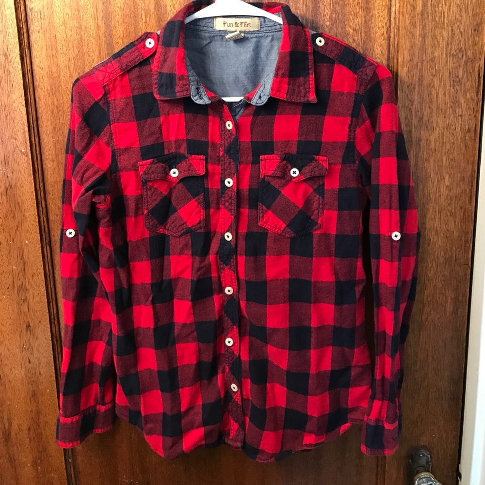 Buffalo Plaid and Chambray Button Down
