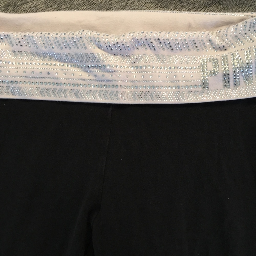 Light pink  bed jeweled vs pink skinny yoga pants