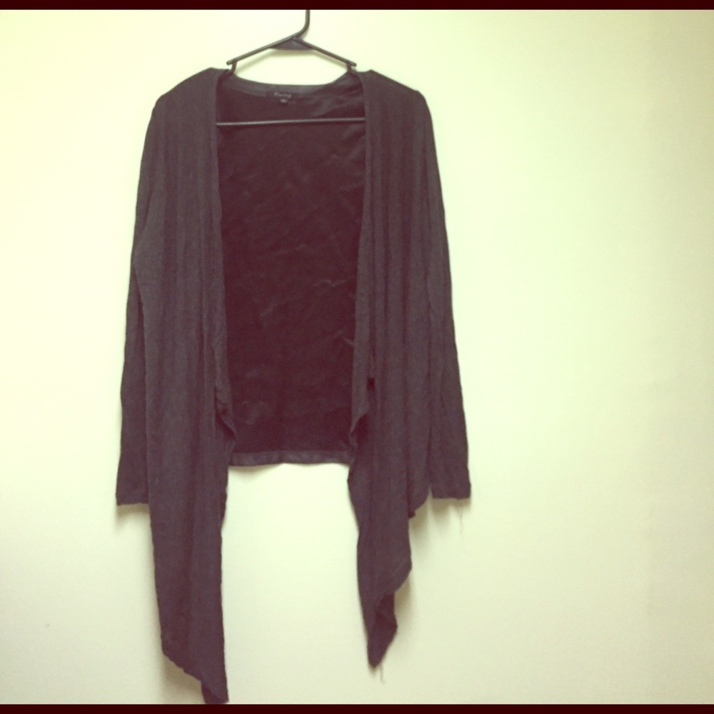 Light cardigan with faux leather back