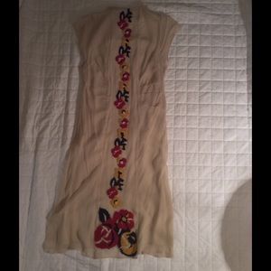 100% silk Flowered detailed dress