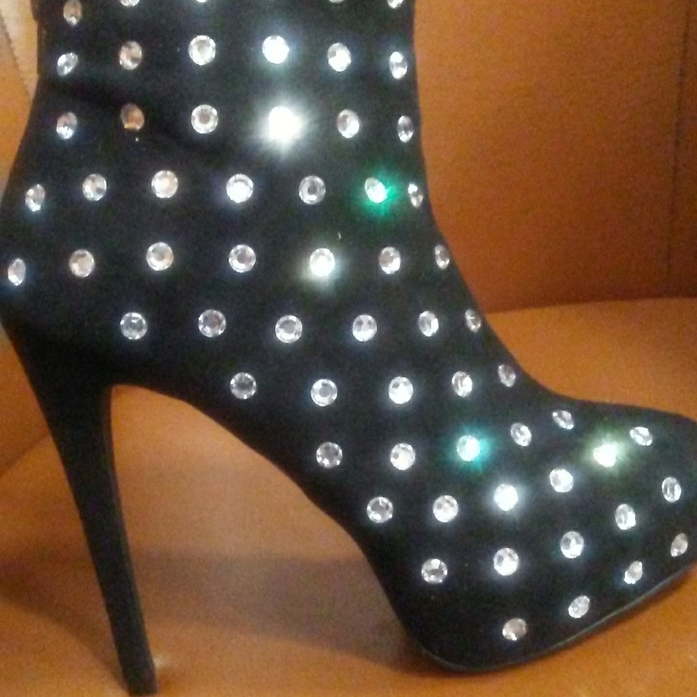 Brand new black suede ankle high boots