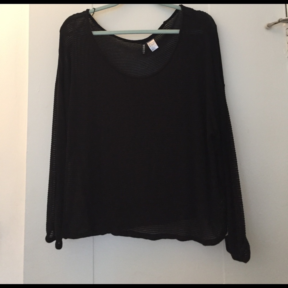 Black Scoop Neck Top