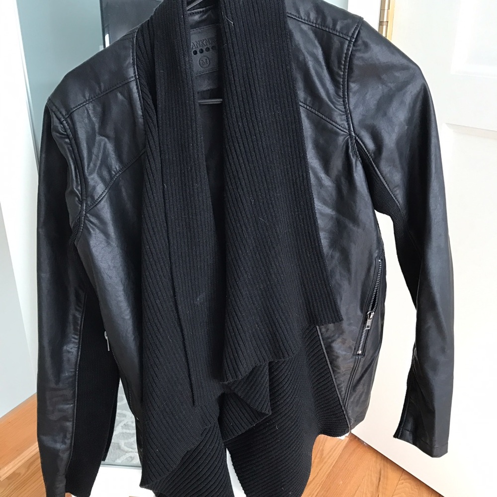 BLANKNYC black faux leather jacket EUC medium