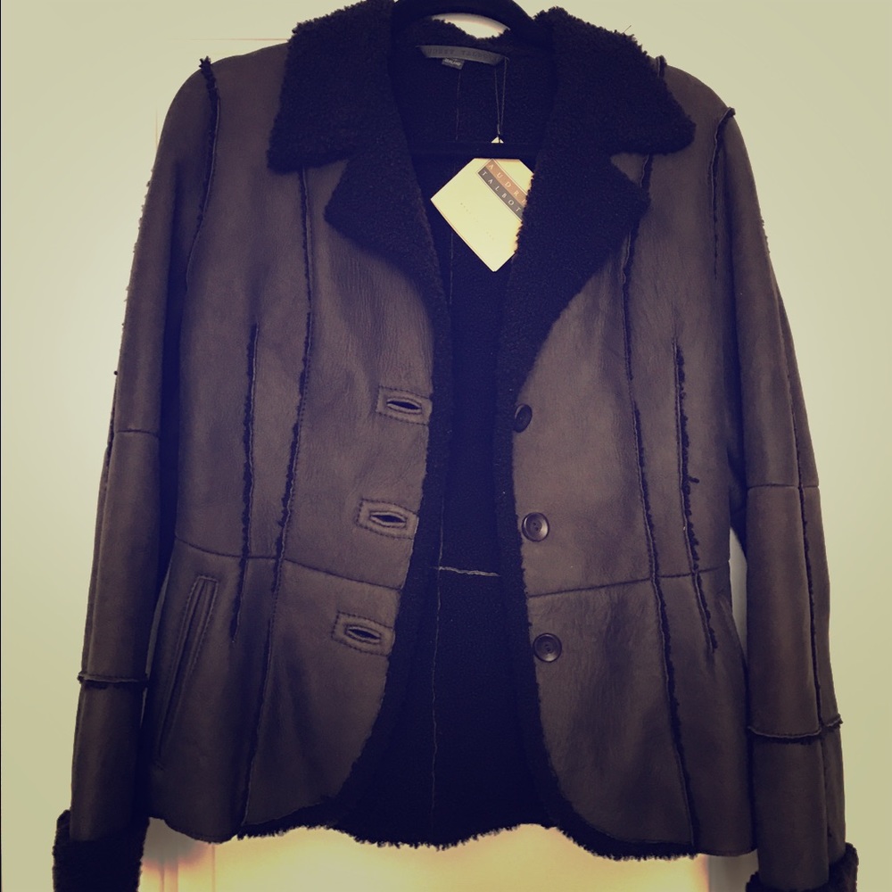 Black Lambskin shearling jacket with lining
