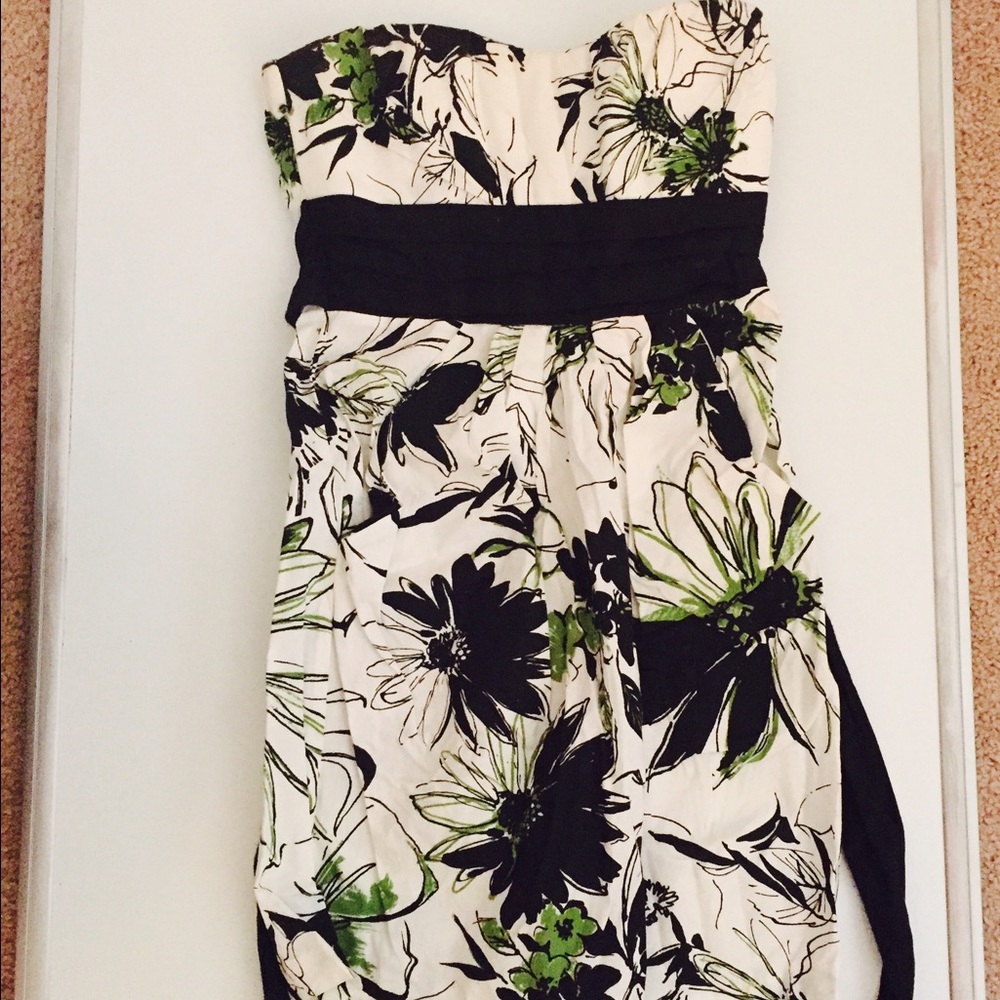 Strapless Mini Floral Dress