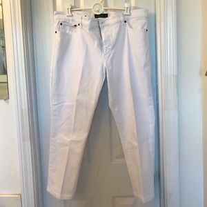 Lauren by Ralph Lauren Cropped White Jeans