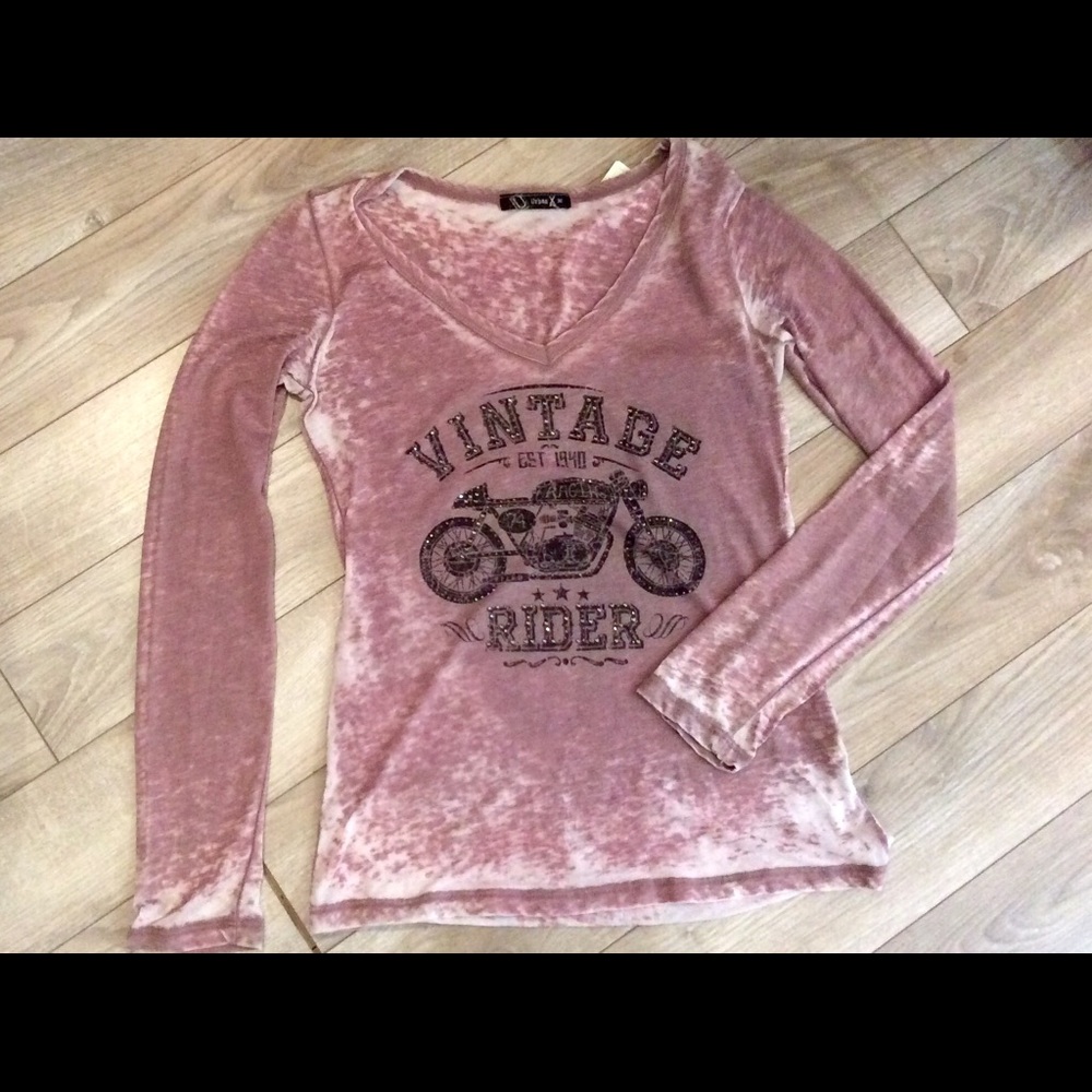 Vintage tee-shirt, acid wash, embellishments.