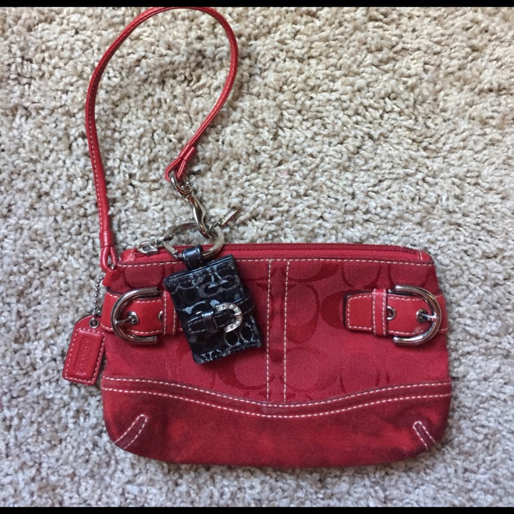 Authentic Coach Wristlet with Photo Keychain