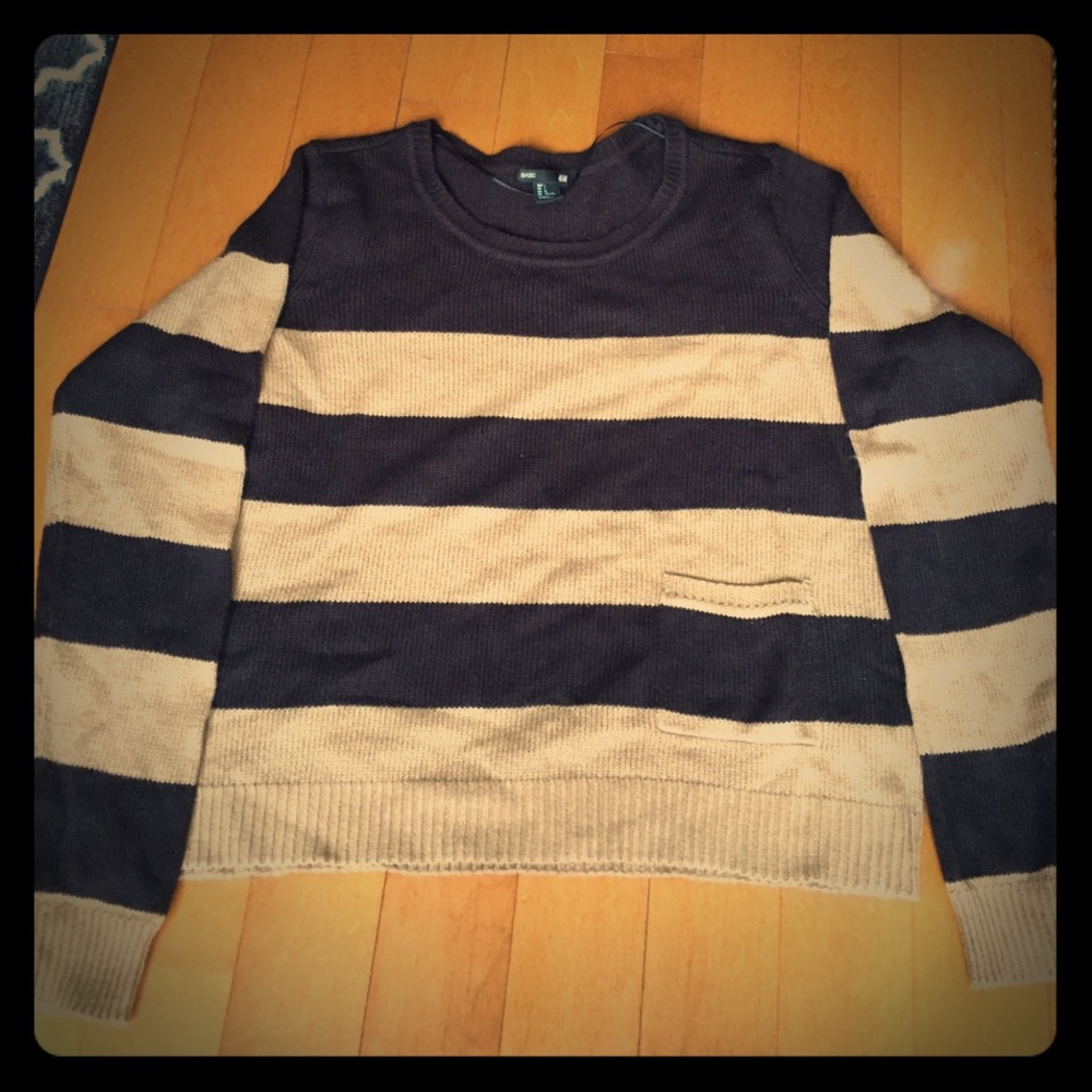 H & M Black and Tan stripped sweater