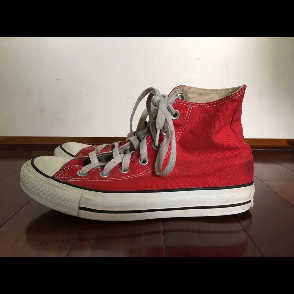 Red high top converse