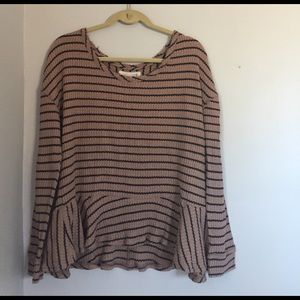 Free People Striped long sleeved top