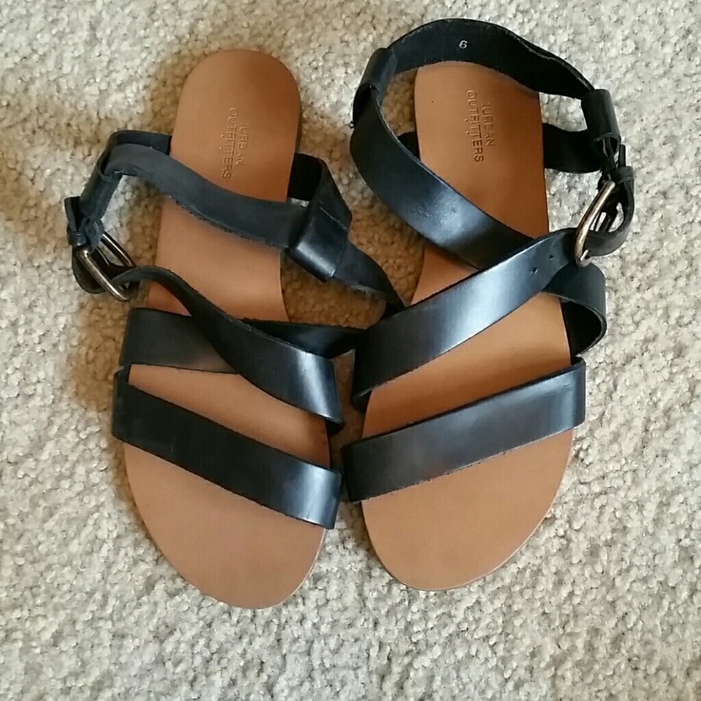 Black, strappy, sandals from UO