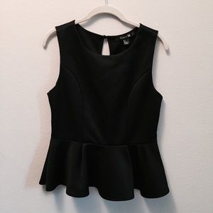 Simple Black Peplum Top