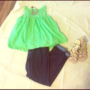 J Crew Lime Green Tank