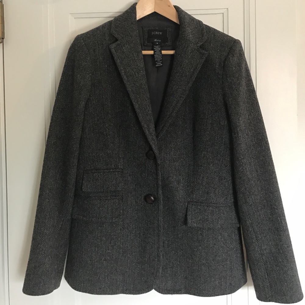 J.crew wool herringbone blazer size 8