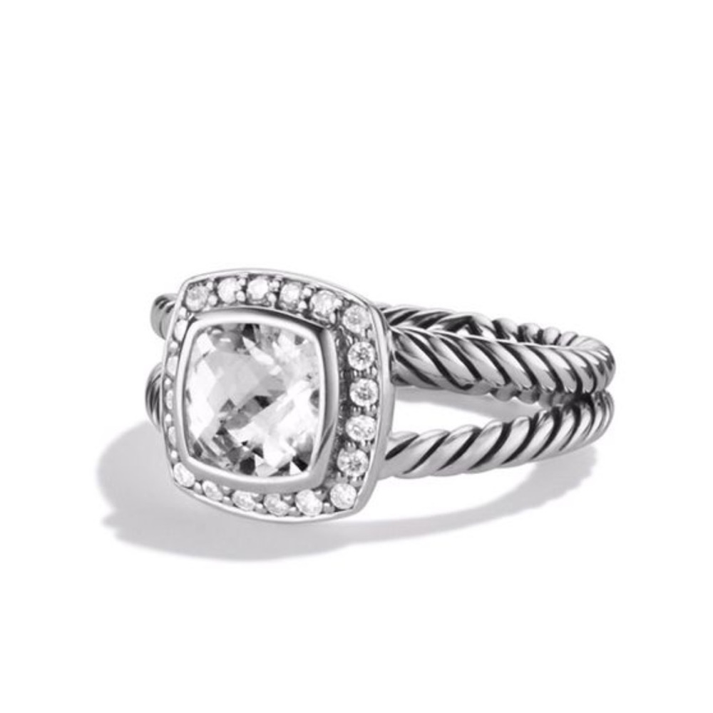 David Yurman Albion Petite White Topaz Ring