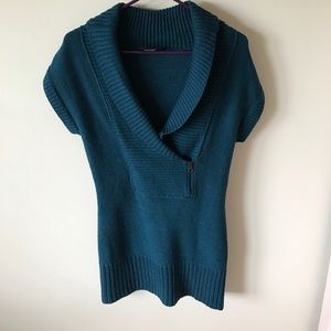 Blue sweater top.