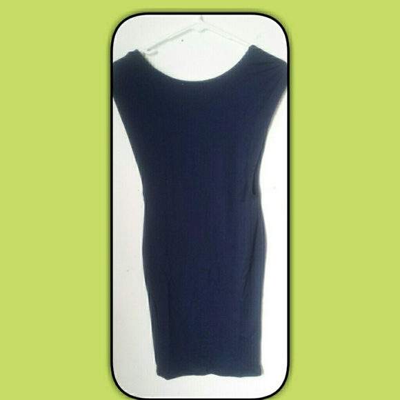 SIDE BOOB BLUE MIDI DRESS (ONLY) - Picture 2 of 3