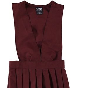 Pleated V neck Uniform school dress.